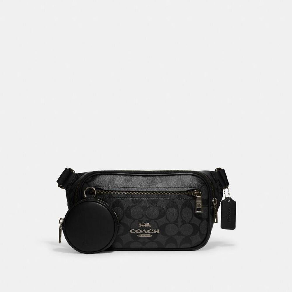 NWT Coach Outlet Elias Belt Bag In Signature Canvas - Picture 1 of 6